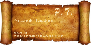 Petanek Taddeus névjegykártya