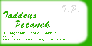 taddeus petanek business card